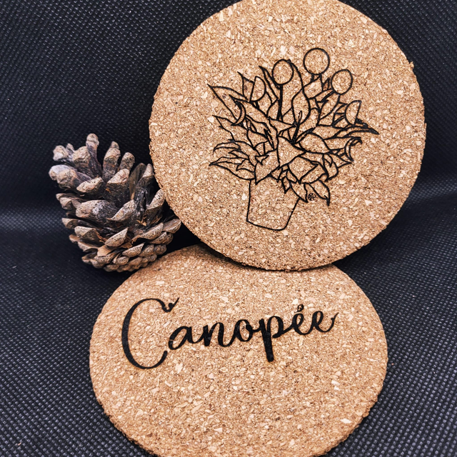 Dessous de verre en liège au motif &quot;Lunarom&quot;