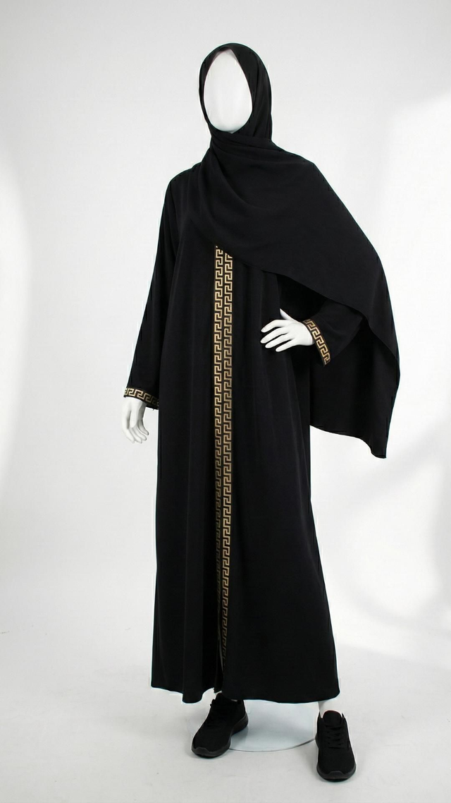 Abaya mit Zierleiste Nightfall