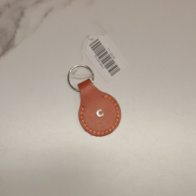Round Tag Leather Keyring