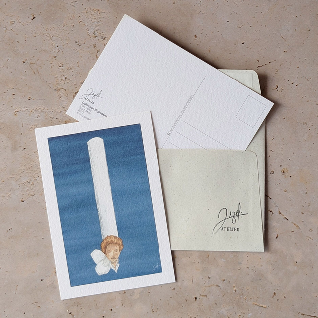 Carte postale - Bigoudène - Fond Bleu