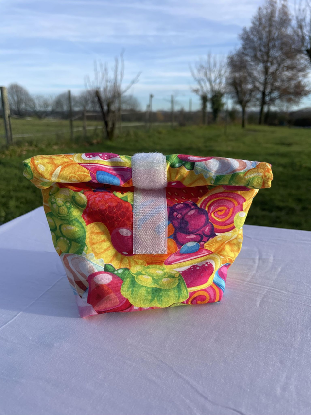 Sac à collation enroulable bonbon