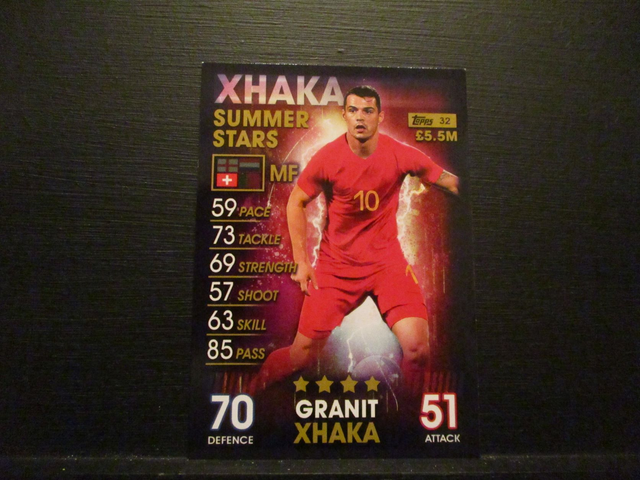 Granit Xhaka - Summer Stars Match Attax 101 Original Trading Card
