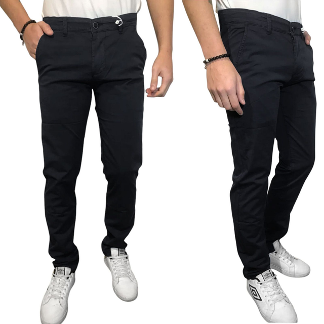Pantalone Casual uomo Slim Fit Nero 