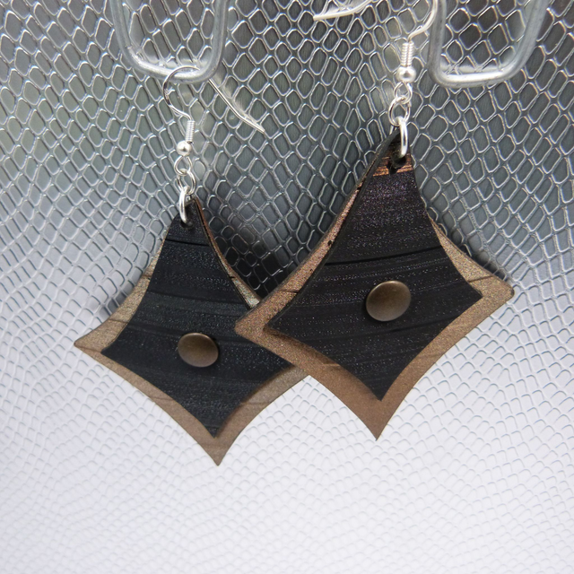 Boucle d'oreille vinyle "Lowsange" cuivrée