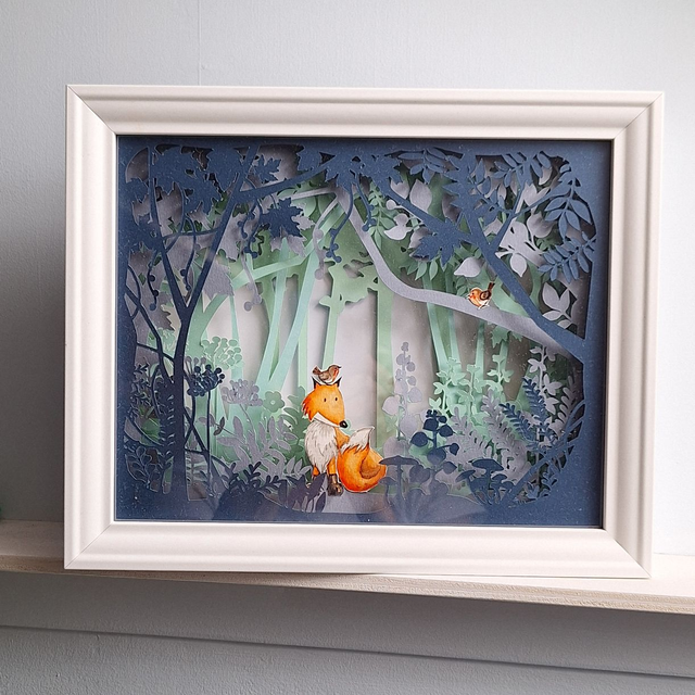 Shadow Box "Volpe - 2" con luce Led