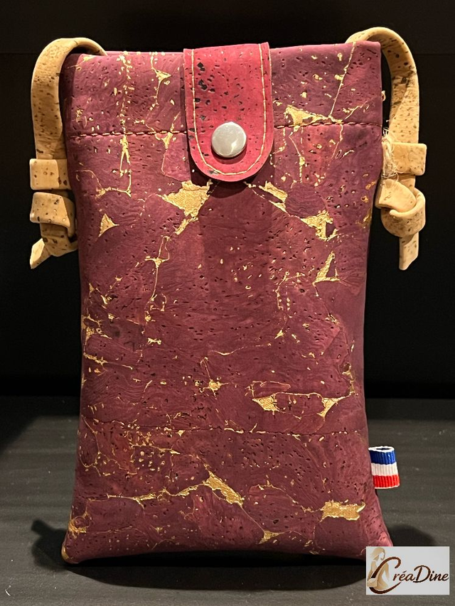 Pochette téléphone prune 