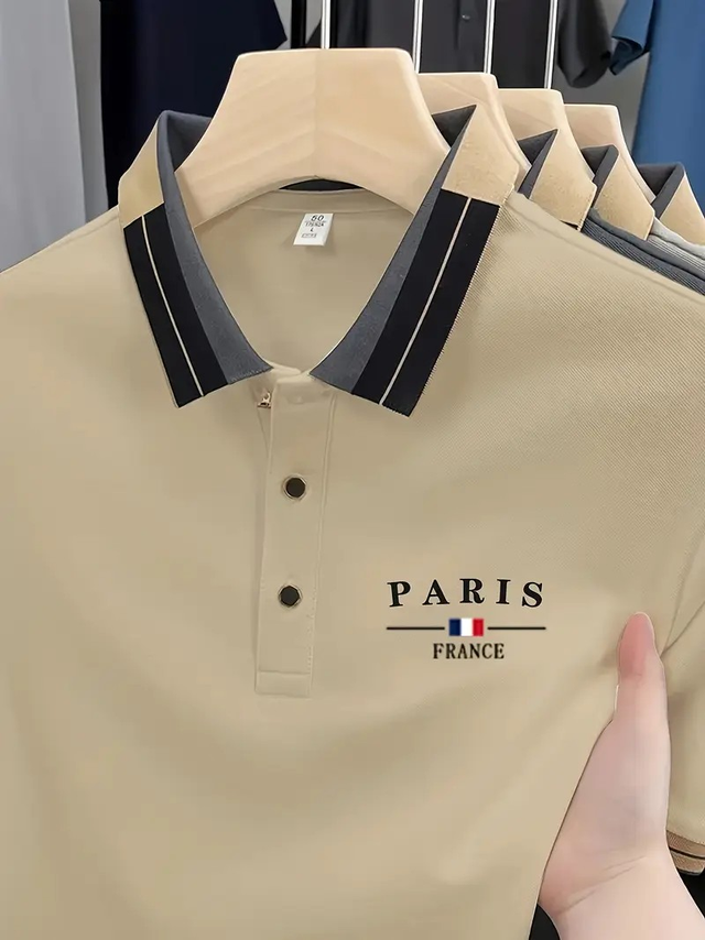 Men's Elson OBM Fashion Color-Block Short Sleeve Shirt