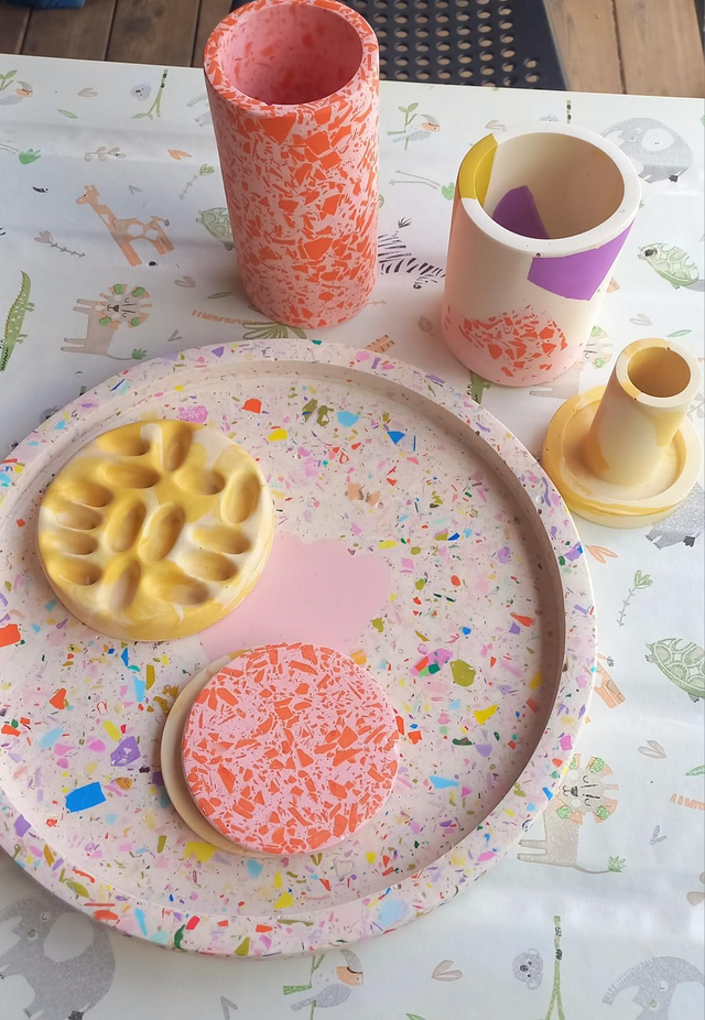 Kolorowa podkładka pod kubek, okrągła, 9 cm