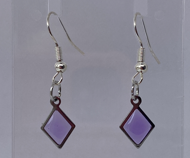 Silver diamond dangly earrings 