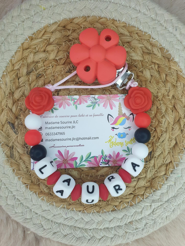 Attache Tétine Petite Rose