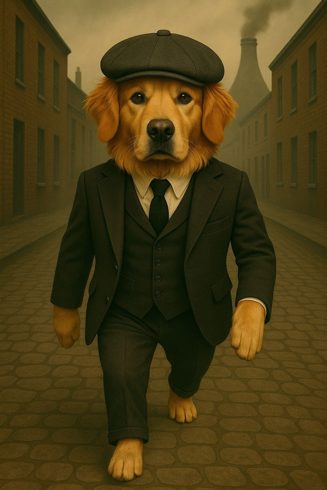 Golden Retriever Framed Canvas Peaky Pooch