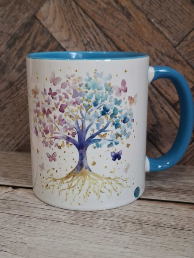 Mug bleu arbre de vie