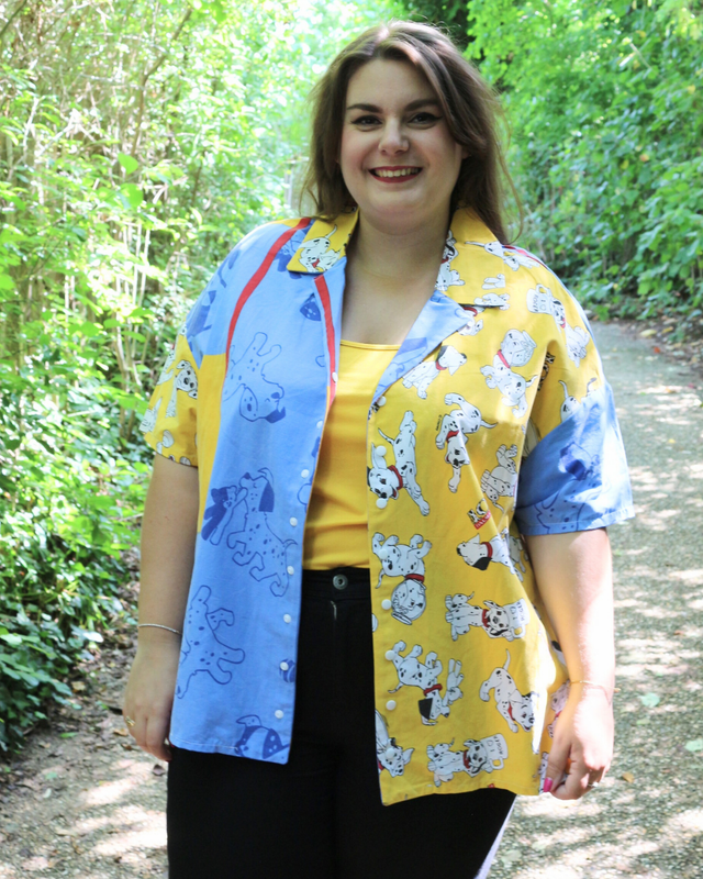Chemise Upcyclée Oversize – 101 Dalmatiens – Taille 44 Unisexe 