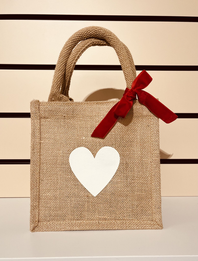 Borsa juta piccola "Love"