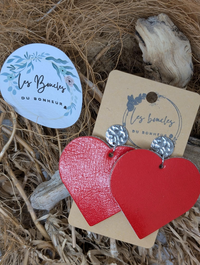 Boucles d&#039;oreilles Coeur ❤️  rouge c2016