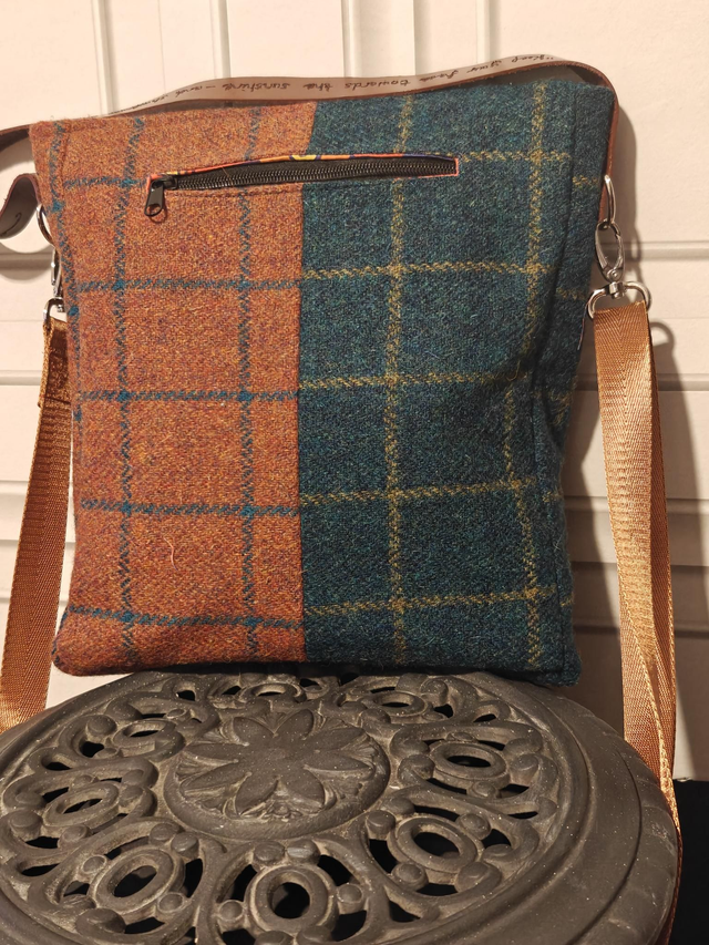 Harris Tweed hand embroidered goddess Persephone bag