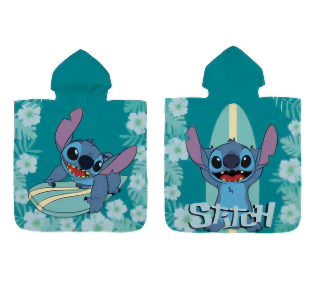 Lilo & Stitch Poncho à capuche velours 2 faces