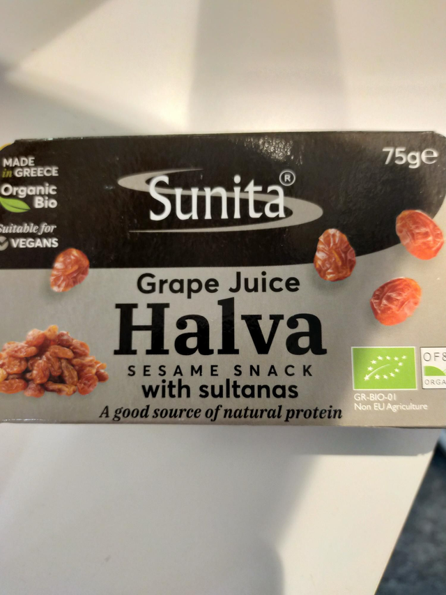 Sunita Grape &amp; Sultana Organic Halva 75g 54494