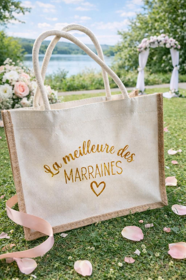 Sac cabas « La Meilleure Marraines » – Cadeau marraine 