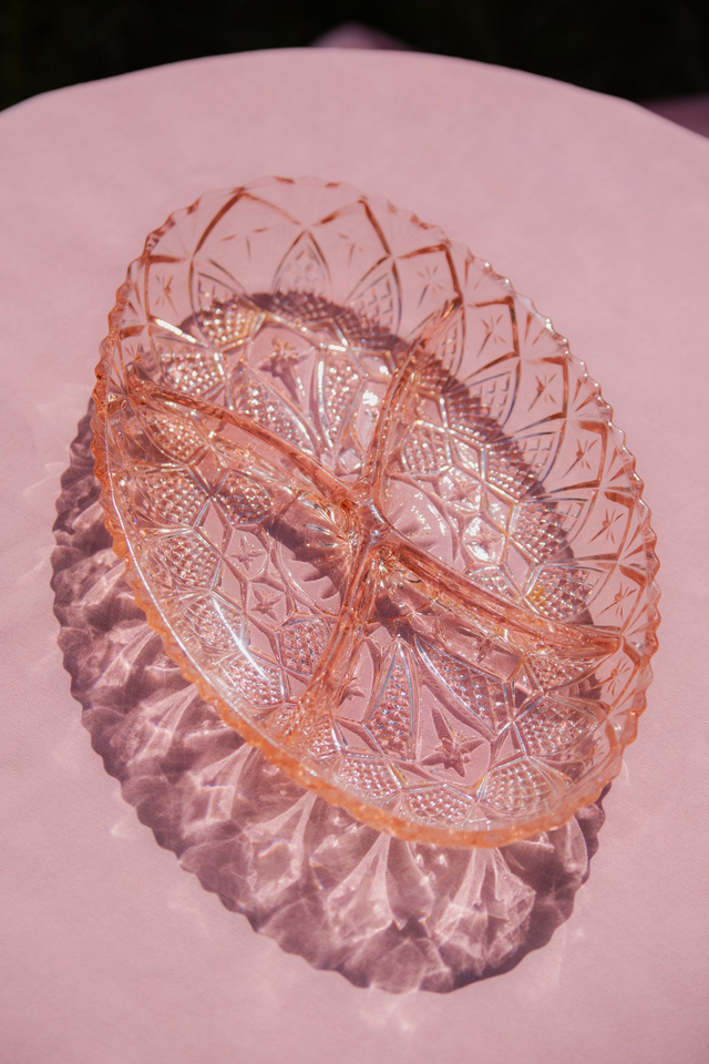 Plateau apéritif en verre rosaline 🌸