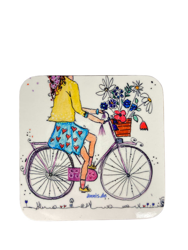 Untersetzer "Radlerin"