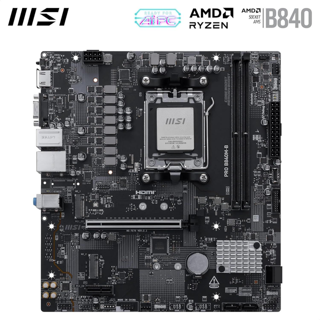 02.1.0048 – Scheda Madre MSI PRO B840M‑B – Micro‑ATX entry‑level per Ryzen 7000/8000/9000