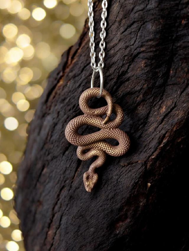 Collier Shakti ( marron et or patine )