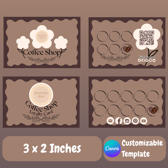 Coffee Shop Style Template Card Pack(Business And Loyalty)