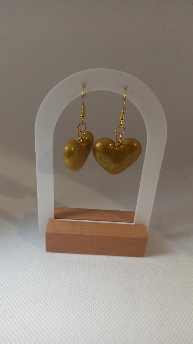Boucle d'oreille coeur doré BO215