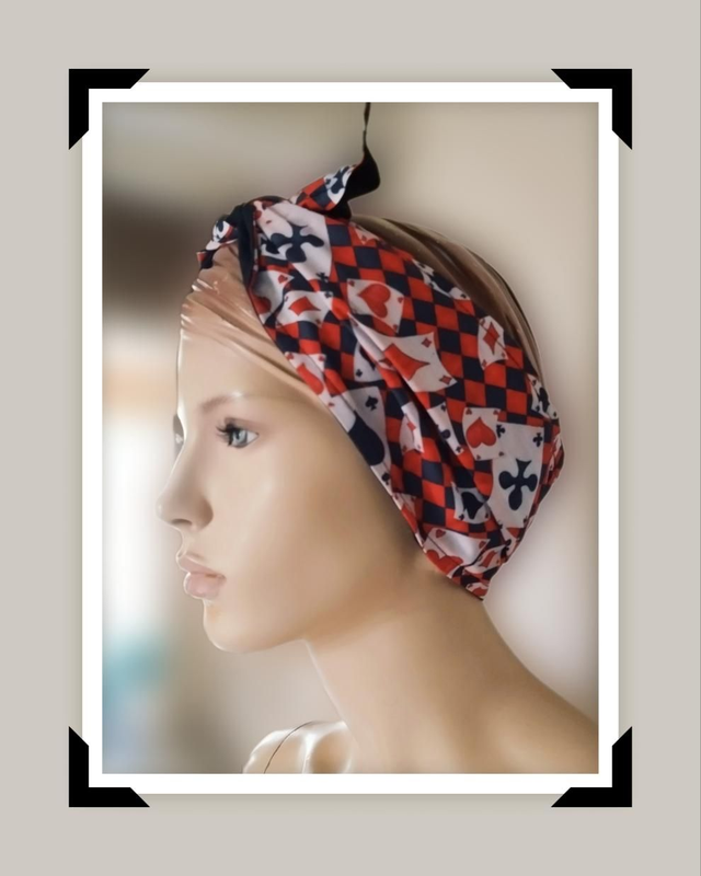 Bandeau Cheveux Modèle Alice Échiquier 