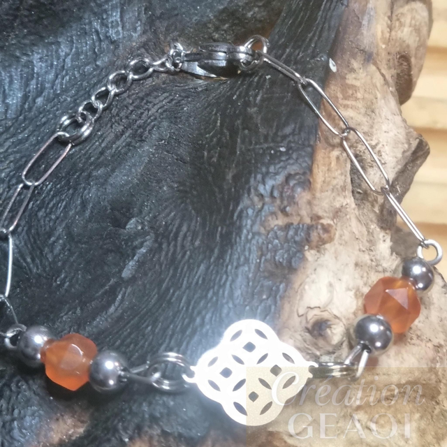 Bracelet Arabesque: Agate rouge Cornaline 