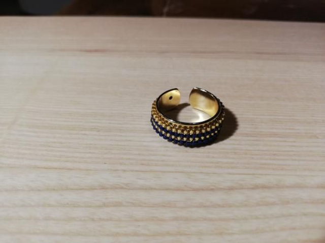 Double ligne doré/bleu