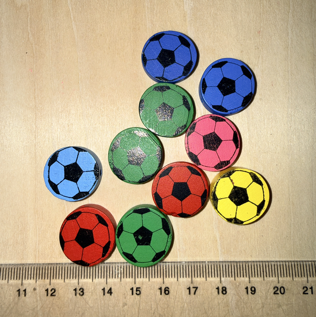 Lot 10 perles bois ballon 20 mm