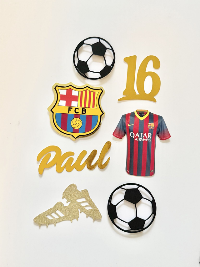 Personalised Barcelona football Cake topper