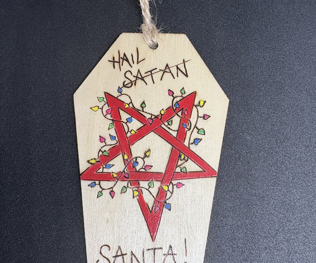 Hail satan hanging decoration 