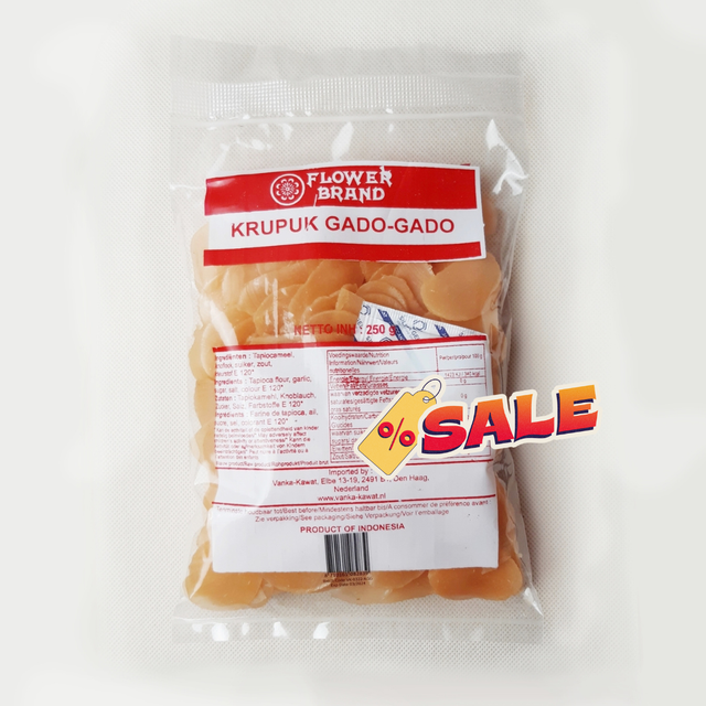 FLOWERBRAND Kerupuk Gado gado Antigaspi - Craquelin de Tapioca Saveur Oignon à frire 250gr
