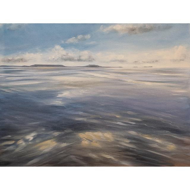 Pembrey beach, Wales, looking over to Worms Head