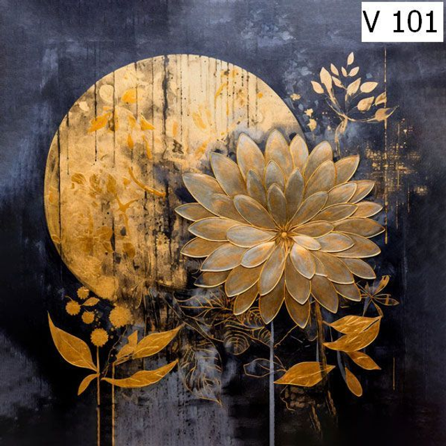 Panneau Fleurs en Polyester - 30x30cm