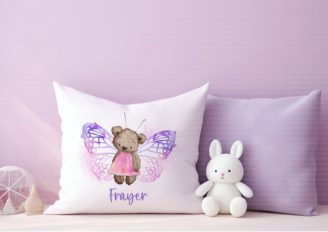 Beautiful Personalised Teddy Fairy Cushion