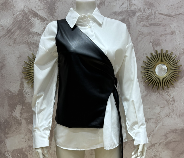 Chaleco poli piel negro