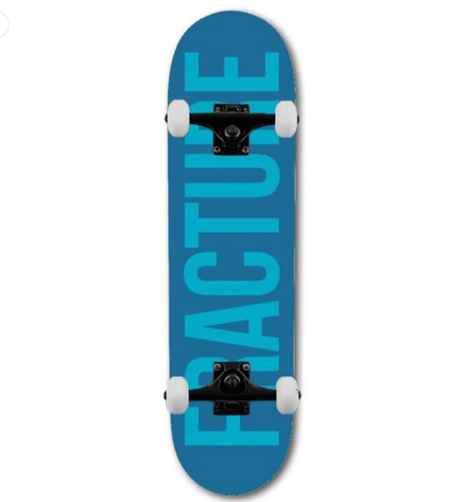 Fracture Fade Blue Teal Complete Skateboard - 8.25"