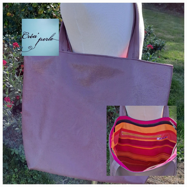 Sac porté épaule simili cuir prune