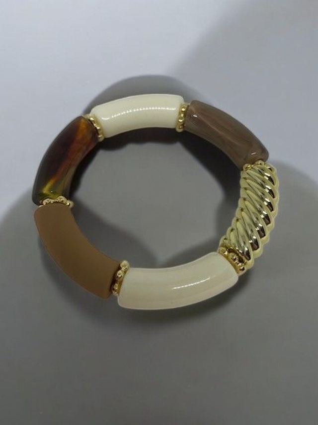 Bracelet acrylique tons naturels 6 (taille M)
