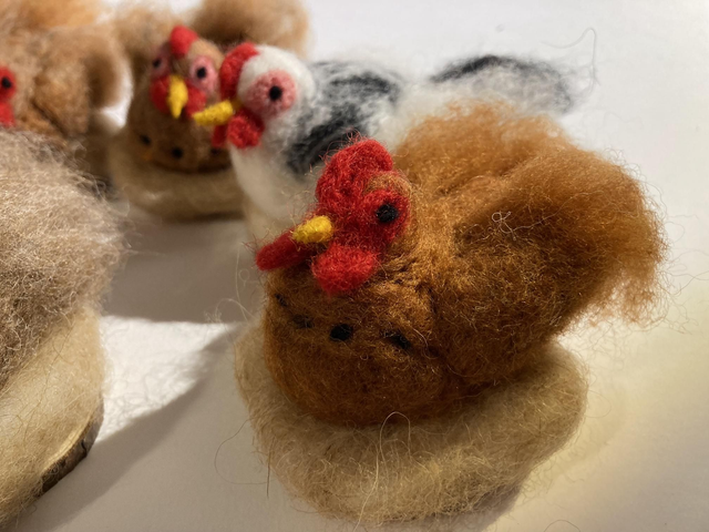 Needle Felt Chickens