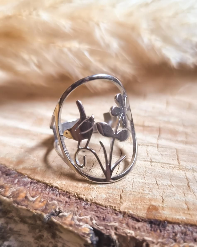 Bague "Natura" - Modèle argenté 