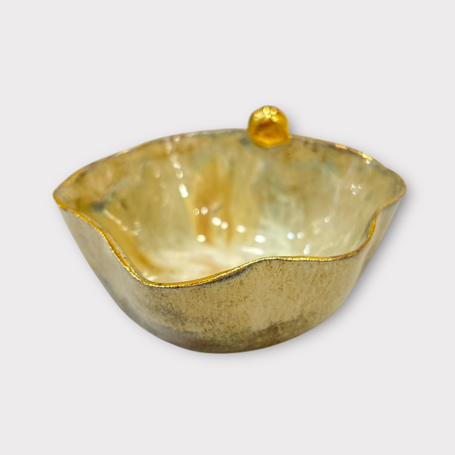 Smykkeskål #24 m. Guldknop Af Helle Bornæs