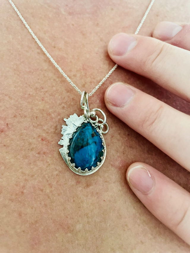 Pendentif Chrysocolle et Agent