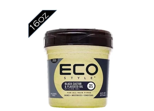 ECO: STYLING GEL - 16OZ BLACK CASTOR &amp; FLAXSEED