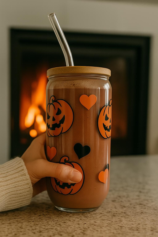🎃 TUMBLER « CŒURS & CITROUILLES » – 500ML