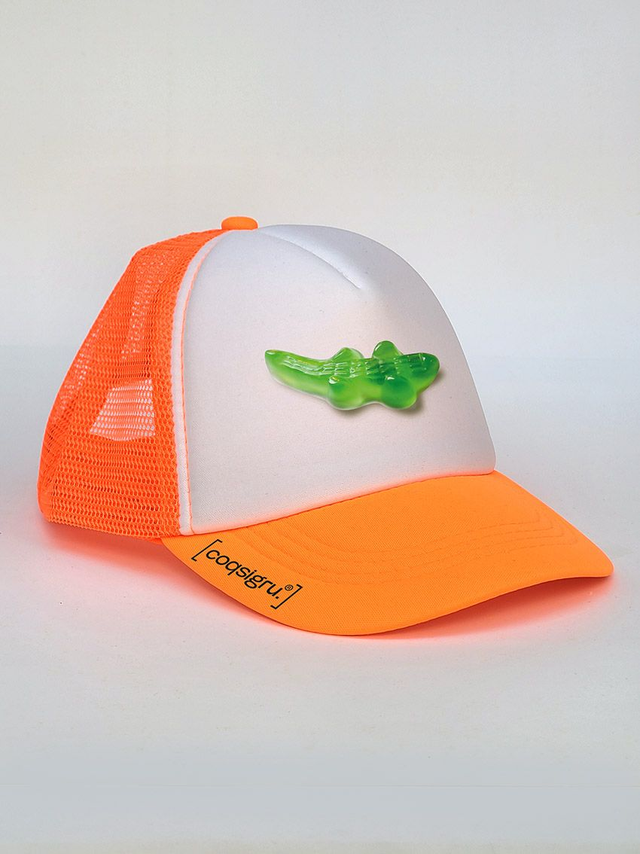 CASQUETTE ENFANT TRUCKER_ORANGE_FLUO_CROCO